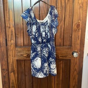 Blue and white dress